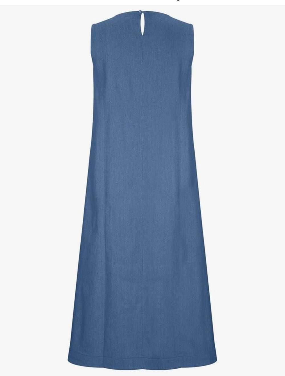 Women Fashion Casual Loose Long Maxi Sundress Denim Vestido Sleeveless Robe Femm - Picture 3 of 4